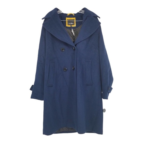 Sam Edelman Notched Collar Wool Blend Coat in Ink Size 14 NEW WITH TAGS - Picture 2 of 5